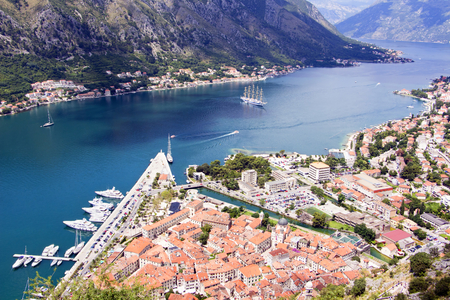 Montenegro - old medieval Mediterranean town Kotor - The old city center の写真素材