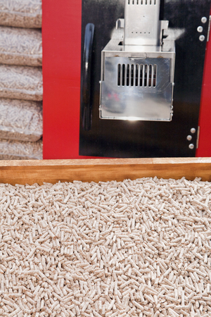 Wooden pellets hor heating and furnace combustion for pelletsの写真素材