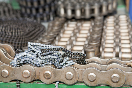 Heap of chains, industrial abstract background