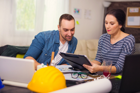 Team of architects working on a new projectの写真素材