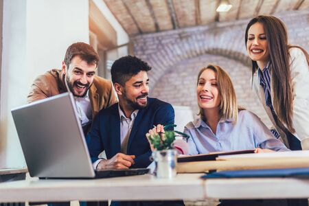Business people working together in modern office.の写真素材