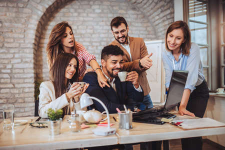 Business people working as a team at the officeの写真素材