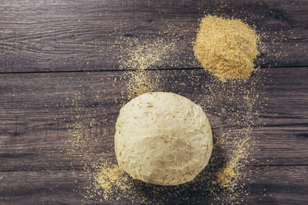 Dough made at home from wheat germ healthy food. Natural food