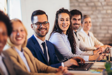 Business team listening conference in the office