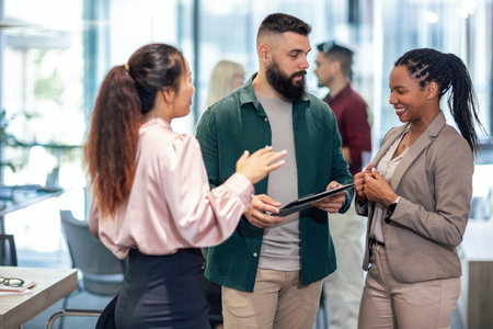 Group of multiethnic business people working together in the office