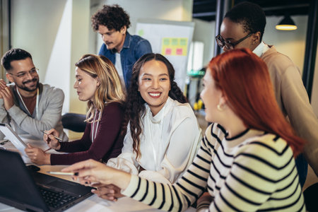 Group of multiethnic business people working together in the office