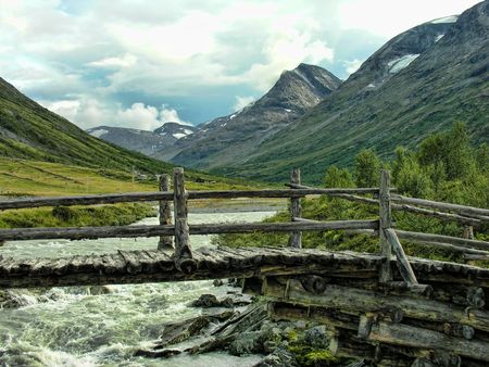 Countryside of Norway, on a wet summer day