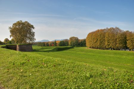 Park of Lucca, Tuscany, Italyの写真素材