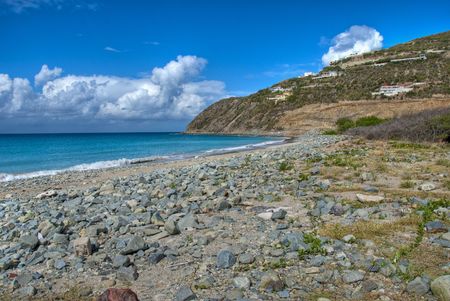 Coast in Saint Maarten Island, Dutch Antillesの写真素材