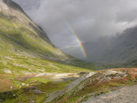 Countryside of Norway, on a wet summer dayの写真素材