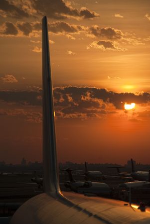 Sunset on the Airport, United States, April 2009の写真素材