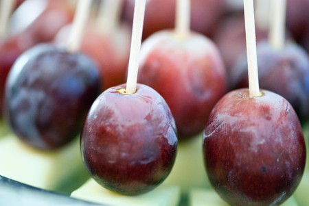 Appetizers on a Party Table in Tuscany, Italyの写真素材
