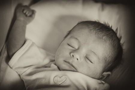 Newborn Baby Girl Behavior during her First days of Lifeの写真素材