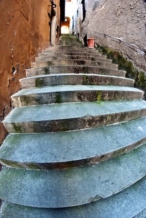 Detail of Barga, a small town of Tuscanyの写真素材