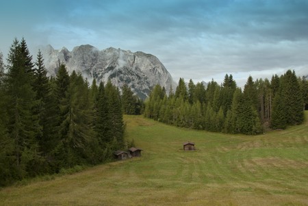 Landscape of the Dolomites Mountains, Italyの写真素材