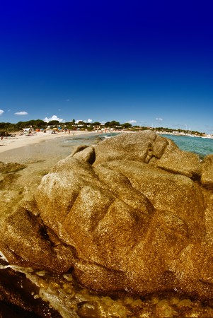 Crystal Waters of Corsica Coast in Franceの写真素材