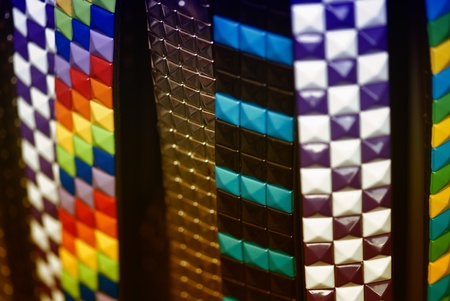 Belts Collection in a Tuscan Market, Italyの写真素材