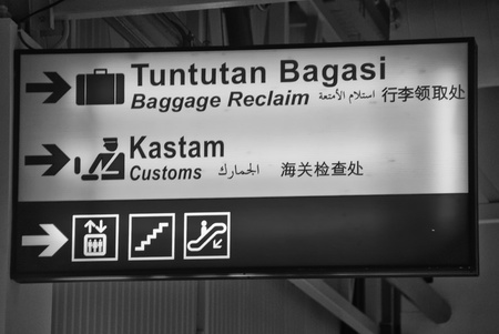 Airport Signs in Kuala Lumpur Internationalの写真素材