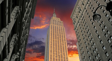 Sunset over Empire State Building, New York City, U.S.A.のeditorial素材