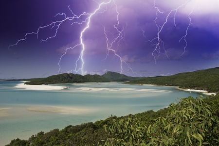Colors of Whitehaven Beach in the Whitsundays Archipelago, Australiaの写真素材