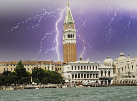 St Mark's Square from the Sea in Venice, Italyの写真素材