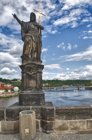 Statue on Karluv Most, Charles Bridge in Prague, Czech Republicのeditorial素材