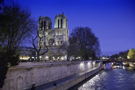 Notre Dame Lights in Paris, Franceのeditorial素材