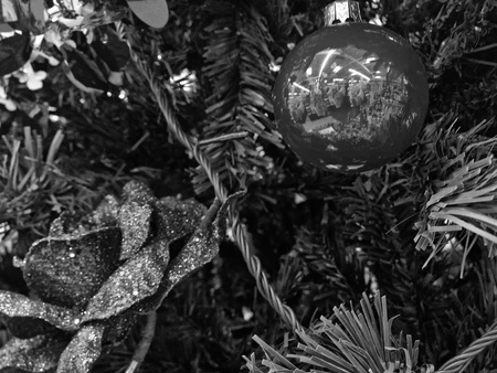 Christmas Balls on a Tree, Italyの写真素材