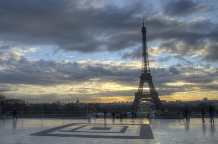 Eiffel Tower in Winter, Parisの写真素材