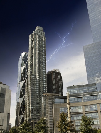 Storm over New York City Skyscrapers, U.S.A.のeditorial素材