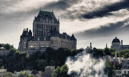 Architecture and Colors of Quebec City, Canadaの写真素材