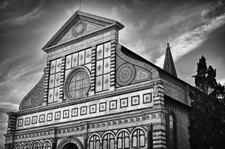 Basilica of Santa Croce in Florence, Italyの写真素材