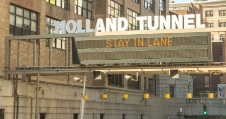 Holland Tunnel Street Sign in Manhattan - New York City