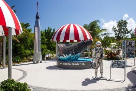 GRAND TURK, TURKS AND CAICOS, FEB 25:Exibit on NASA's Mercury Space Program commemorates the historic 1962 capsule splashdown off the nearby coast, February 25th in Grand Turk, Turks and Caicosのeditorial素材