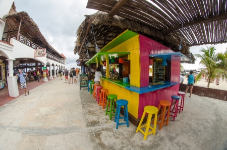 TULUM, MEXICO - MAR 2: Typical shop showcases local products to the tourists, Mar 2,2010 in Tulum, Mexico のeditorial素材