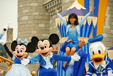 ORLANDO, FL - JAN 2  Mickey Mouse Day Parade in Magic Kingdom Park on January 2, 2008 in Orlando, FL  This s a large theatrical presentation which dates back to the beginning of the theme parkのeditorial素材