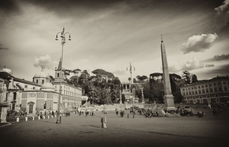 Piazza del Popolo Architecture, Rome, Italyのeditorial素材