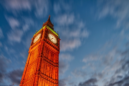 Lights of Big Ben Tower in London - UKのeditorial素材