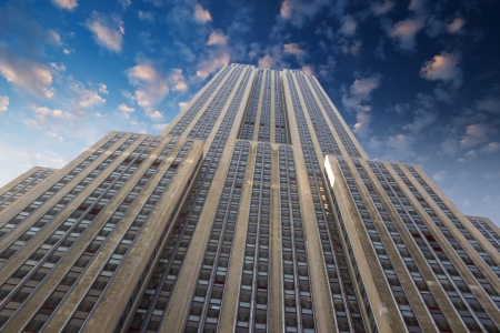 NEW YORK - FEB 22 : Empire state building facade against dramatic sky, February 22, 2012 in New York City, USAIt stood as the world's tallest building for more than 40 years (from 1931 to 1972)のeditorial素材