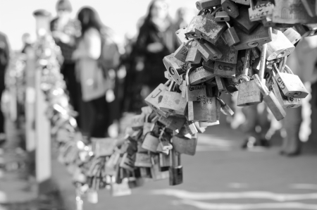 Padlocks near Ponte Vecchio, Florence, Italyのeditorial素材