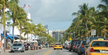MIAMI BEACH, USA - JAN 7: Beautiful view of Ocean drive on January 7, 2008 in Miami Beach, Florida....