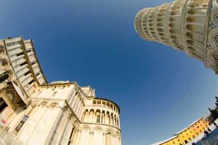 Piazza dei Miracoli in Pisa after a Snowstorm, Italyのeditorial素材
