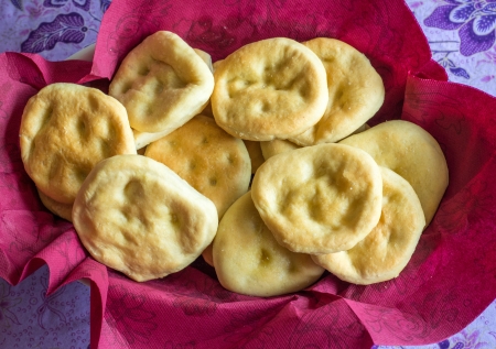 Deliciuos Focaccine, famous salty italian bread 