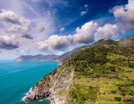 Wonderful landscape of Cinque Terre Coast, Italy の写真素材
