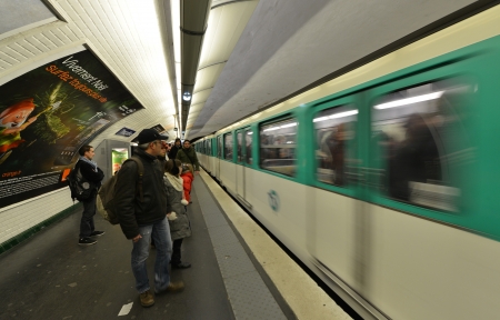 PARIS - OCT 22  Paris Metro station on October 22, 2012 in Paris, France  Paris Metro is the 2nd largest underground system worldwide by number of stations  300 のeditorial素材