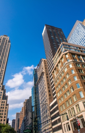 Giant skyscrapers of New York City on a beautiful summer day.の写真素材