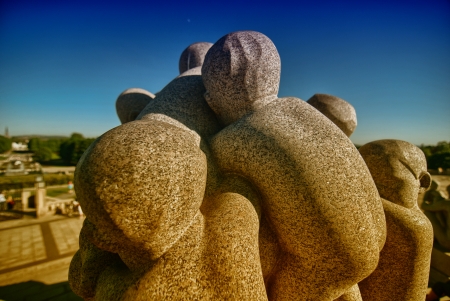 OSLO, NORWAY - JUN 10: Statues in the popular Vigeland park on June 10, 2010 in Oslo, Norway. The wonderful art was created by Gustav Vigeland.のeditorial素材