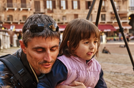 Tourists in a Medieval Tuscany Town.のeditorial素材