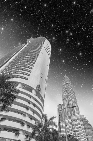 Stars above Kuala Lumpur and its Skyscrapers.のeditorial素材