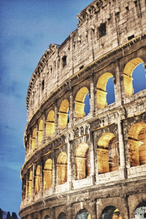 Awesome colors of Colosseum at night - Rome.の写真素材